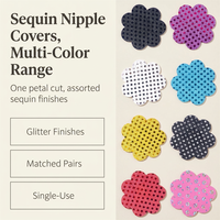 Cache-tétons adhésifs jetables en forme de fleur à paillettes, multicolores, vente en gros, fournisseur OEM ODM