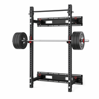 Rack de Squat Mural Pliable Multifonctionnel, Machine Smith, Cage de Musculation, Équipement d'Entraînement de Force pour la Maison