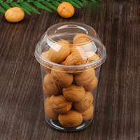 Gobelets en plastique PET jetables à paroi simple de 115 mm de qualité alimentaire avec couvercle pour salades, noix, biscuits, fruits pour animaux de compagnie