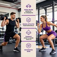 Gummies sportives 3-en-1 ODM avec protéines, créatine monohydrate et collagène pour la croissance musculaire, la gestion de l'énergie et l'hydratation de la peau