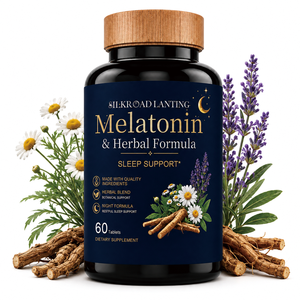 Complément Alimentaire pour Adultes en Comprimés avec Mélatonine, Extrait de Camomille, Racine de Valériane, Fleur de la Passion et L-Théanine - 60 Comprimés - Product Image 1