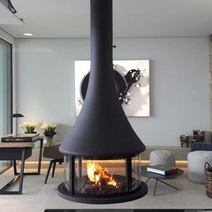 Chimenea Suspendida Independiente con Vista Giratoria de 360 Grados, Simulación de Llama de <span class=keywords><strong>Fuego</strong></span> Real Multicombustible, Estufa Atomizadora - Product Image 2