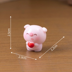 ตุ๊กตาหมูเรซิ่นสีชมพูน่ารักขนาดจิ๋ว ตกแต่งบ้านตุ๊กตา DIY ของตกแต่งโต๊ะทำงาน - Product Image 6