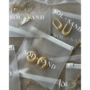 Kustom dengan Logo Anda Mini 8x8 cm Pvc anting plastik kalung perhiasan kemasan kecil Zip kunci tas kantong untuk perhiasan