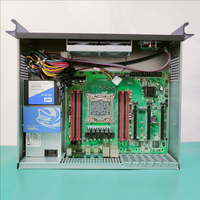 Server Komputer Industri Paduan Aluminium 2U Rak Pendek 350 1U Catu Daya Motherboard MicroATX Panel Samping Jendela Firewall