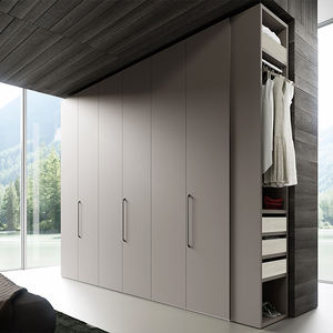 आधुनिक पूर्ण बेडरूम के साथ ग्लास कैबिनेट बेडरूम के लिए आधुनिक डिजाइन किए गए लकड़ी के स्लाइडिंग वार्डरोब के साथ आधुनिक पूर्ण बेडरूम - Product Image 4