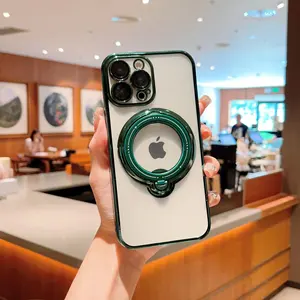 With LOGO Wholesale Magnetic Charging Phone Case For IPhone 15 Pro With Lens Film Shockproof Phone Case For IPhone 14 13 12