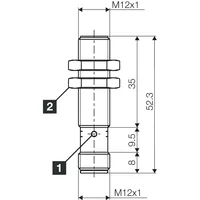 Capteur de proximité inductif avec amplificateur intégré et connecteur métallique à design court DCBK12MB04NS-B3