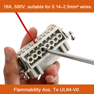 Conector de Alta Resistencia WZUMER HE-6 de 6 Pines, 16A, 500V para Convertidor de Frecuencia, Servoaccionamiento, Sistema de Control de Motor - Product Image 6