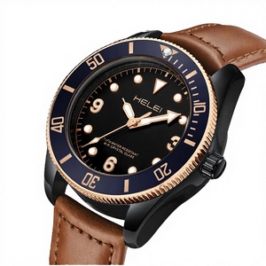 Montre Helei H9012-L de luxe sportive, étanche 30M, mouvement à quartz analogique pour homme, bracelet en cuir - Product Image 3