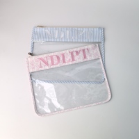 Sacs de rangement transparents personnalisables pour projets de broderie au point de croix, sacs de rangement imprimés, pochettes à fermeture éclair en toile, plastique et PVC pour maquillage