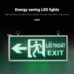 Tuoming Interior Escalera Montado en la pared Cuerpo de hierro 3W Recargable Led Fuego Luz DE EMERGENCIA Señal de salida - Product Image 4