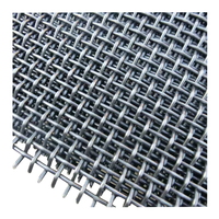 Maille de fil métallique en acier au manganèse 65 résistante à l'usure, maille à tissage plat, maille métallique minière, maille filtrante pour tamis vibrant, maille de fil coupée