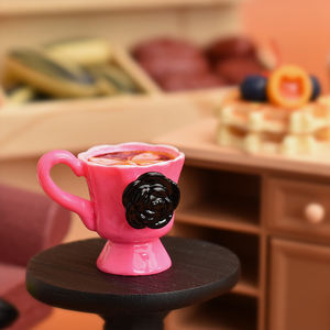 Cabochon en résine à dos plat motif Tasse de café Rose Française pour DIY, scrapbooking, épingles à cheveux et décoration de coques de téléphone - Product Image 4