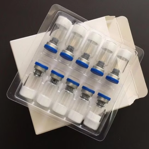 Blue Silver <b>Crimp</b> Cap Clear Borosilicate Vials, Plastic Tray Pack Mini Glass Bottles For White Powder Sample Storage - Product Image 1