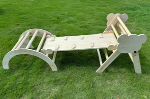 Venta caliente Marco de escalada de madera Plegable Color del arco iris Balance Beam Pickler Triangle Set para niños Juguetes de juego al aire libre e interior - Product Image 5