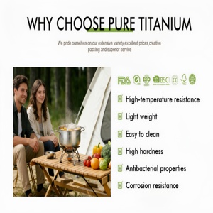 Portable Titanium Cutlery Set Anti-Bacterial Long Handle Fork Spoon Knife Tableware for Outdoor Camping - Product Image 4
