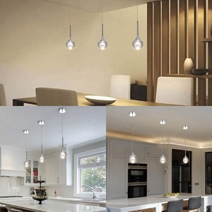 Crystal Globe Ball <strong>Hanging</strong> <strong>Light</strong> Dining Living Room Modern Chrome LED Crystal Pendant <strong>Light</strong> - Product Image 3