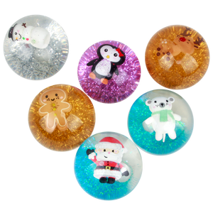 Balle rebondissante lumineuse de Noël colorée de haute qualité OEM, avec paillettes aquatiques, jouets sensoriels écologiques pour enfants - Product Image 2