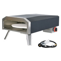 Four à pizza rotatif automatique en acier inoxydable durable pour cuisson extérieure, camping, usage domestique et pâtisserie en plein air