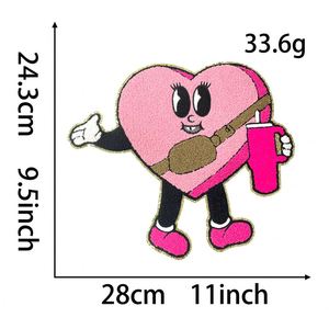 Stock Big Size 28cm <b>Iron</b> on Chenille Embroidered Baseball Cute Ghost Heart Valentine Patch for T-shirt Hoodies - Product Image 6