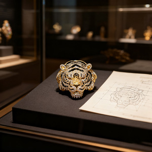 Broche con Cabeza de Tigre de Diseño Original, Chapado en Oro, Aleación de Zinc, Unisex, Pin de Moda, Regalo - Product Image 2