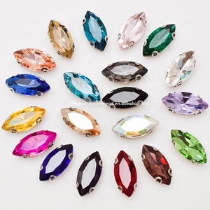 หินอัญมณีคริสตัลแบบเรียบทรงหลวมสีตามสั่งเย็บติดพลอยเทียมทำจากสเตนเลสคริสตัลแฟนซี - Product Image 3