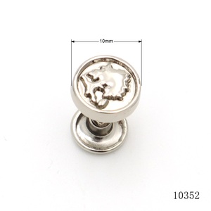 Rivets en alliage de zinc personnalisables avec logo gravé en relief, gravure profonde du texte, rivets en métal pour collier/sangle de chien - Product Image 4