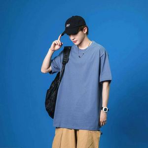 Custom Logo230gsm Oversized Printed T-<b>shirt</b> 100% Cotton Loose Sleeve Men's T-<b>shirt</b> - Product Image 5