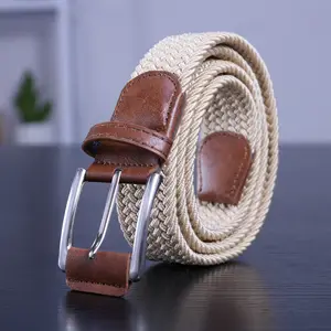 Cinturón trenzado elástico tejido de estilo de alta calidad para pantalones de golf informales Jeans Camisas Accesorios