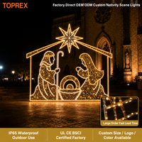 Luz LED 2D Impermeable IP65 con Motivo de Natividad, Silueta de la Sagrada Familia para Decoración de Paredes de Catedrales e Iglesias, Iluminación Navideña