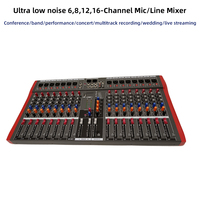 Console de mixage audio professionnelle 16 canaux pour la musique DJs avec cartes son et mélangeurs audio USB 48VDC