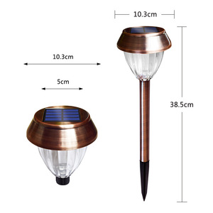 Luces Solares para Jardín, Paquete de 4, Acabado Cobre, Luces LED para Camino Exterior, Resistentes al Agua, Alimentadas por Energía Solar - Product Image 5