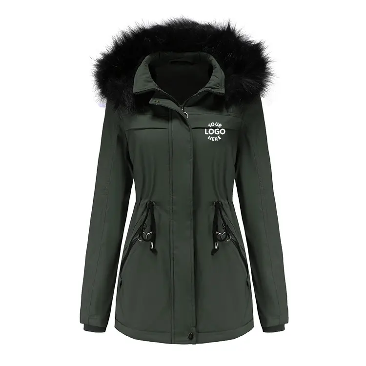 Custom design hooded fleece winter jackets parkas para mujer 2022 women's parkas