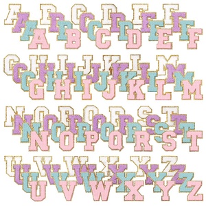 Wholesale 5.5cm 26 Alphabet Chenille Embroidered Patches Self-Adhesive <b>Letter</b> <b>Iron</b> <b>on</b> for DIY Clothing Bags - Product Image 1