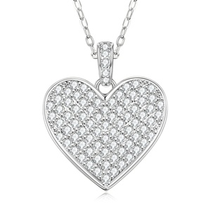 Factory Wholesale Eco-friendly Copper 14k Gold Filled Full Insert 5a Zircon Jewelry Women's Big Heart <b>Locket</b> Necklace - Product Image 3