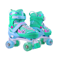 Patins à roulettes clignotants quadruples réglables pour enfants avec 4 roues pour enfants et filles