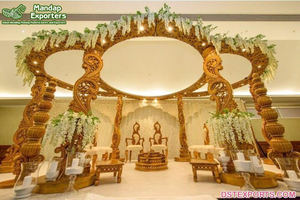 ที่โดดเด่นงานแต่งงานของชาวฮินดู Mandap พิเศษผีเสื้อสไตล์เส้นใย Mandap ออกแบบล่าสุดแต่งงาน Mandap ติดตั้ง - Product Image 3