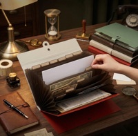 Carpeta de Archivo Tipo Acordeón Vintage con Logotipo Personalizado, Gruesa, de PP, con 5, 8 o 12 Bolsillos, Organizador de Documentos Expandible