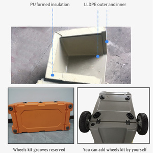 Boright 55QT Frigorifero Termico Rotostampato Rigido per Ghiaccio, Frigo Portatile Resistente Impermeabile con Ruote Opzionali per Campeggio Esterno - Product Image 5