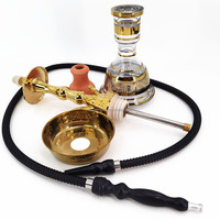 Ensemble doré de narguilé shisha haut de gamme famille royale aristocratique texte ancien transparent vente
