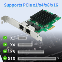 Tarjeta de Red Interna Lekuo PI76R22 Intel82576 de Doble Puerto PCI Express RJ45 10/100/1000Mbps Full Duplex para Servidor LAN