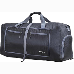 Échantillon gratuit Sac de sport pliable de grande capacité, sac de voyage imperméable en Oxford cationique, sac de sport de fitness - Product Image 4