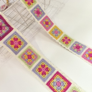 21 Yardas de Encaje de Crochet de Diseño a Cuadros de Colores, Accesorios de Encaje, Cinta de Encaje de Crochet, Ribete de Encaje de Crochet - Product Image 1