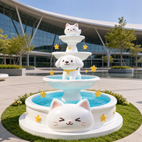 Statues d'animaux 3D en fibre de verre, chiens et chats, ornements en résine pour la décoration extérieure des zoos, parcs et parcs d'attractions, très demandées.