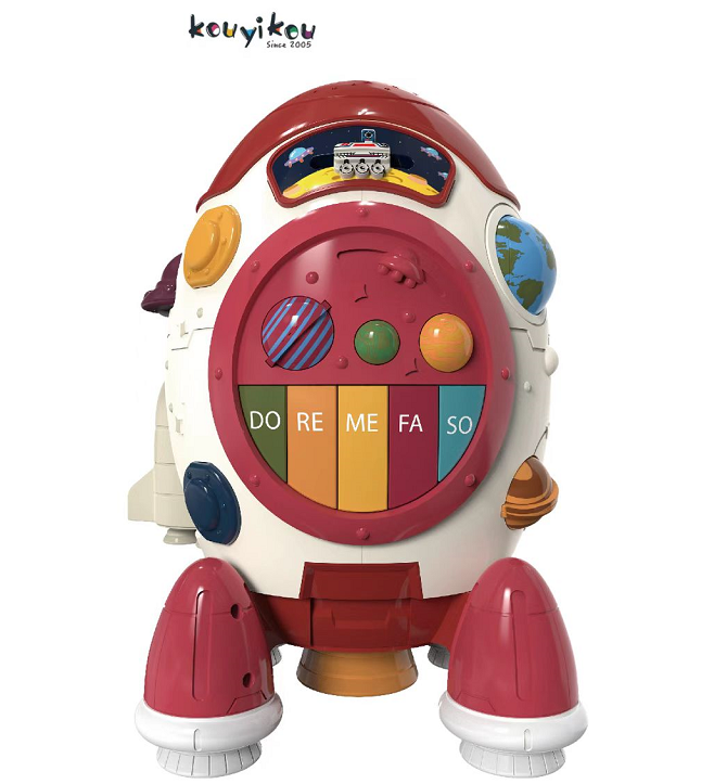 Новейший дизайн, многофункциональная машина для раннего развития Kouyikou, ракета с музыкальным пианино, красочная легкая детская игрушка