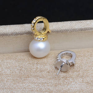 Pendentif en argent S925 avec boucle universelle, tête de 6 mm, chaîne vide pour perles de 8 à 12 mm, accessoires de bijoux en argent 5372 - Product Image 1