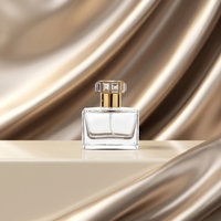 Flacon de parfum carré vide en verre de luxe de 30 ml, 50 ml, 100 ml avec capuchon pulvérisateur estampé or pour crème visage et gouttes pour les yeux – Vente en gros