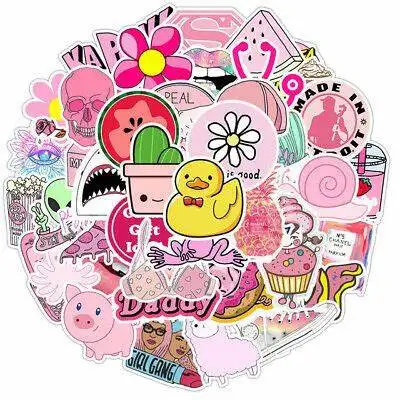 PVC stickers custom pink adhesive pvc sticker kawaii waterproof anime cartoon vinyl stickers