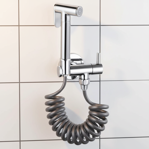 Ensemble de douchettes murales en laiton chromé écologique Hongdec <span class=keywords><strong>avec</strong></span> robinet d'angle intégré, design moderne, nettoyage facile - Product Image 1